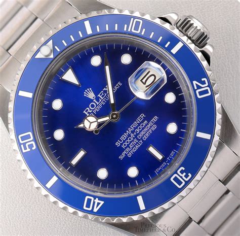 rolex submariner date blau gebraucht|rolex submariner date blue price.